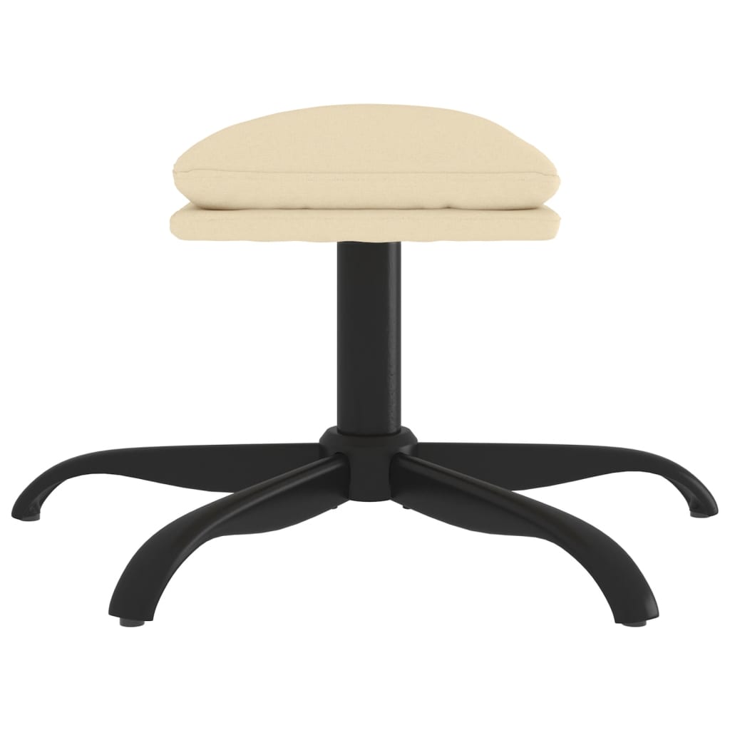 fodskammel 60x60x36 cm stof cremefarvet