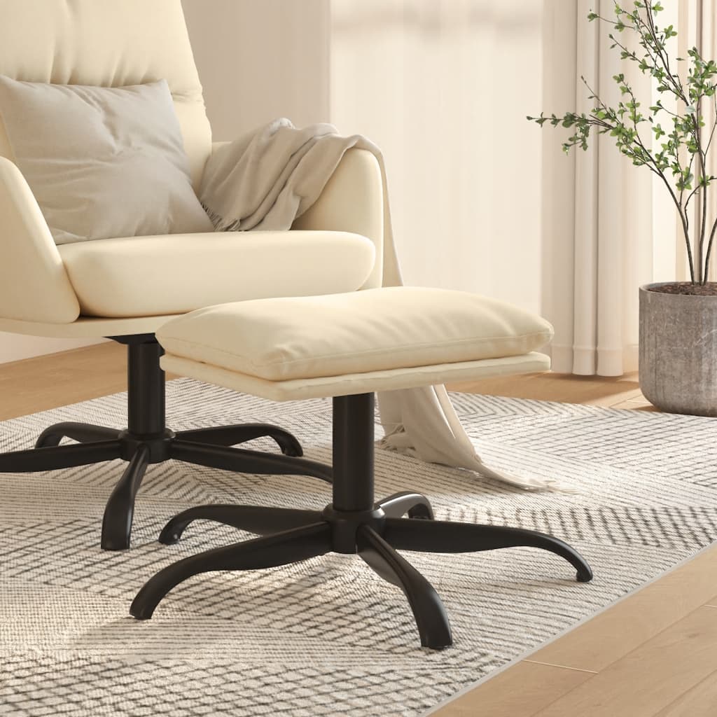 fodskammel 60x60x36 cm stof cremefarvet