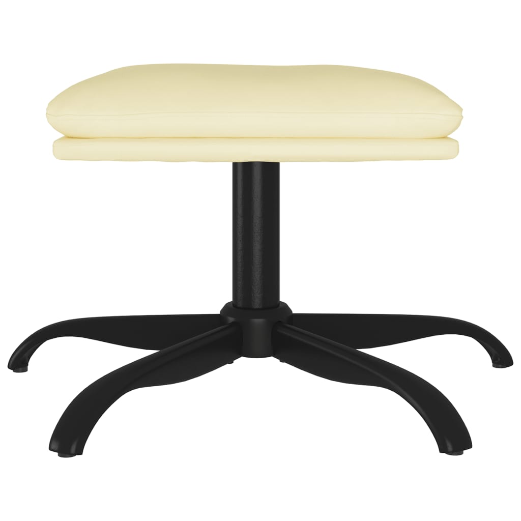 fodskammel 60x60x36 cm kunstlæder cremefarvet