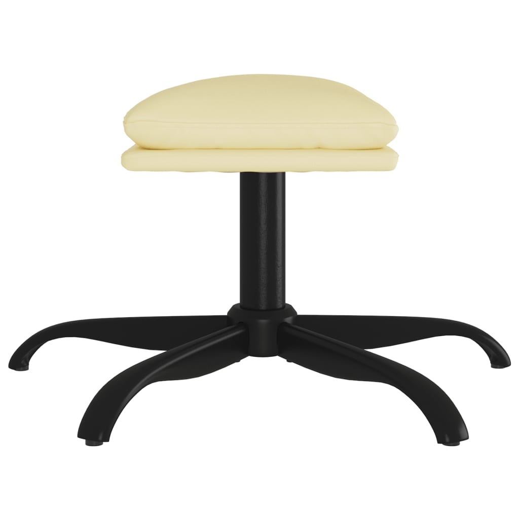 fodskammel 60x60x36 cm kunstlæder cremefarvet