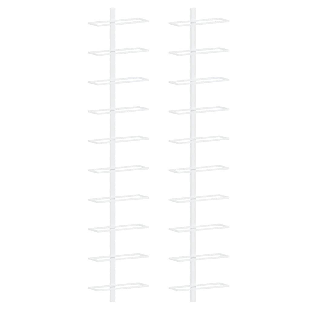 væghængte vinreoler til 7 flasker 10 stk. metal hvid