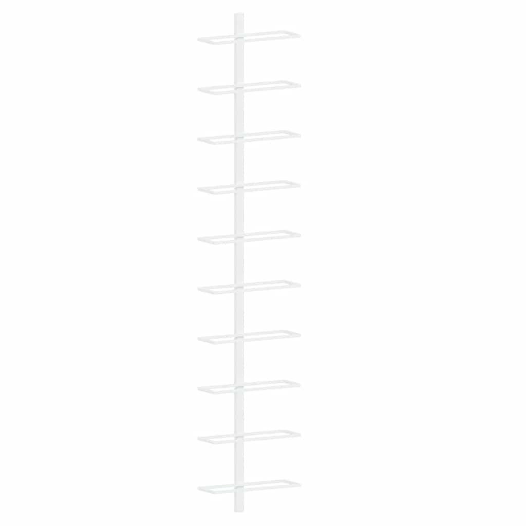 væghængte vinreoler til 7 flasker 10 stk. metal hvid
