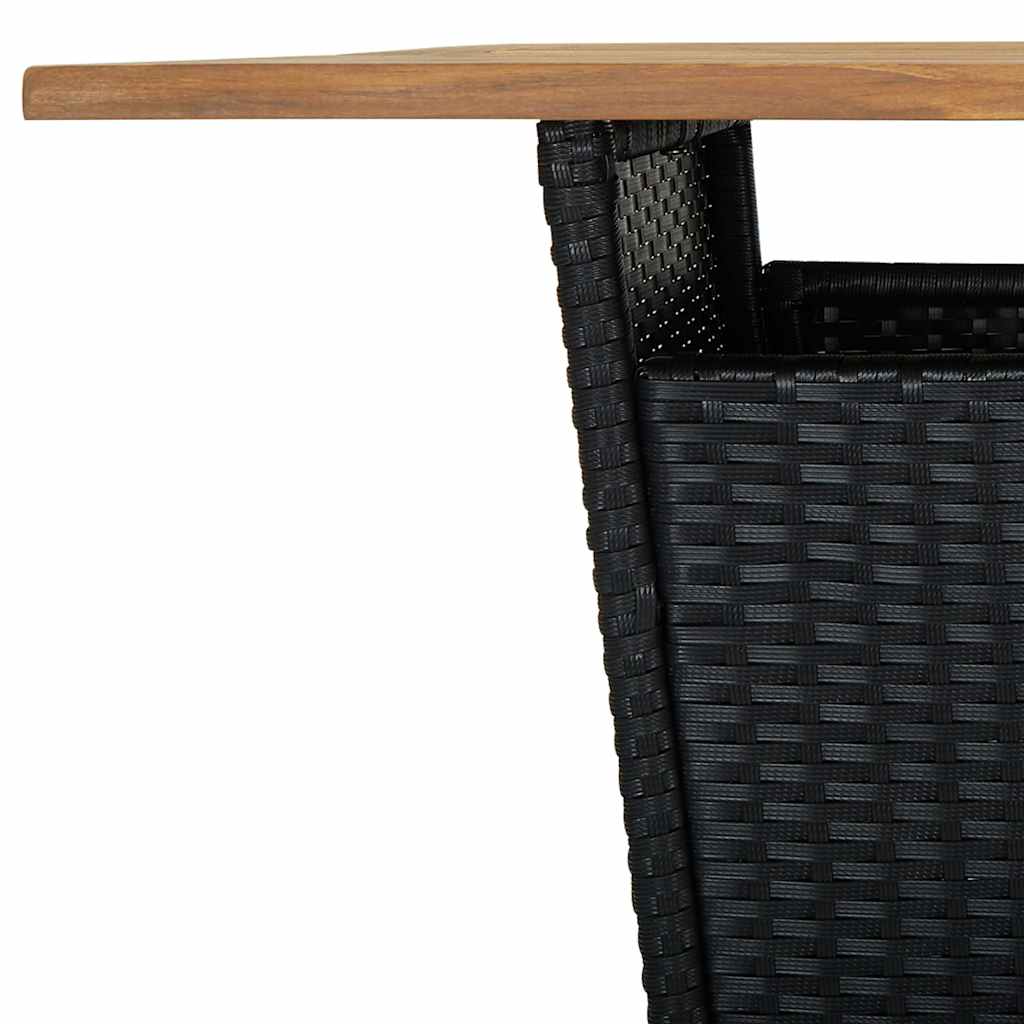 barsæt til haven 5 dele med hynder polyrattan sort