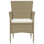 spisebordssæt til haven med hynder 7 dele polyrattan beige