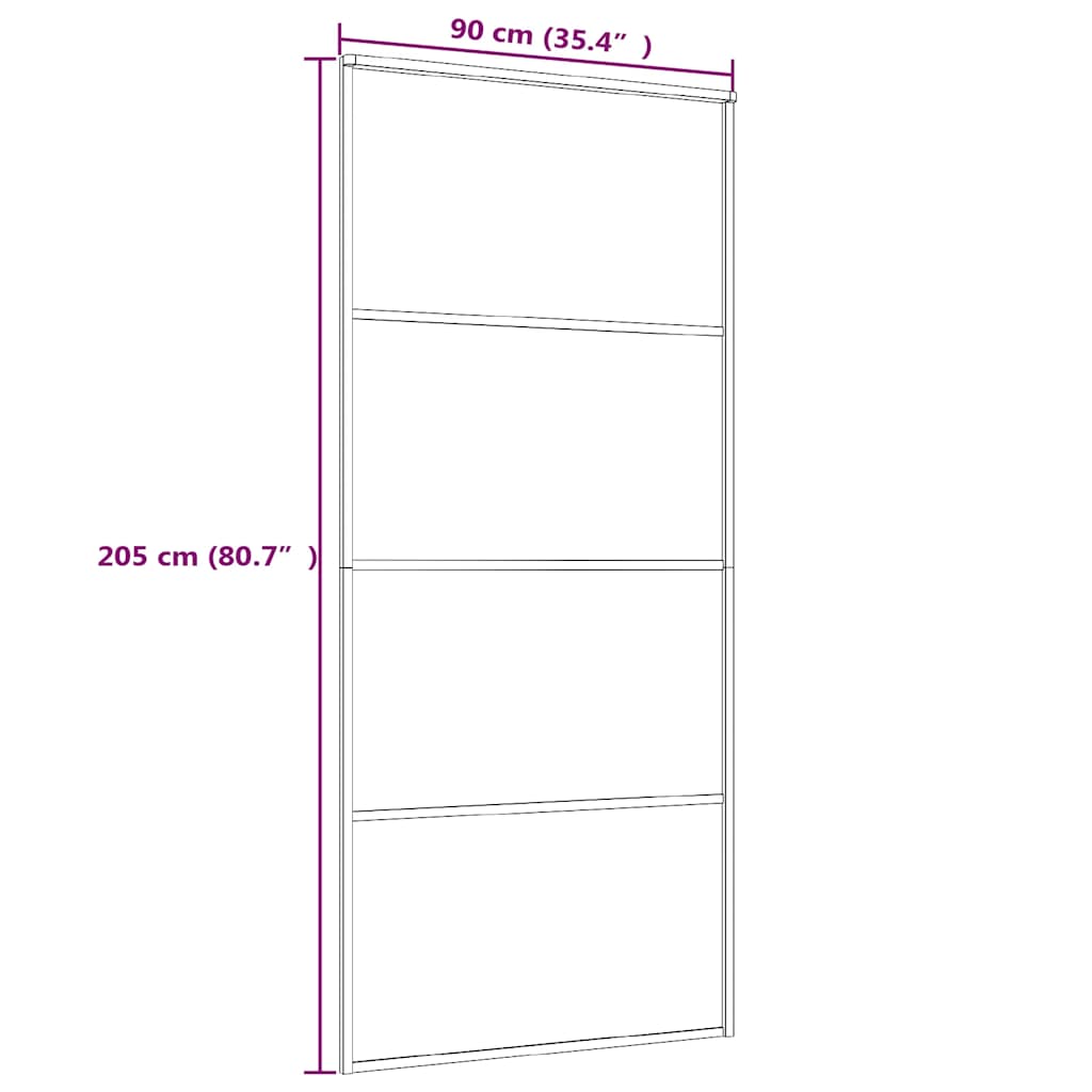 skydedør 90x205 cm hærdet glas og aluminium hvid