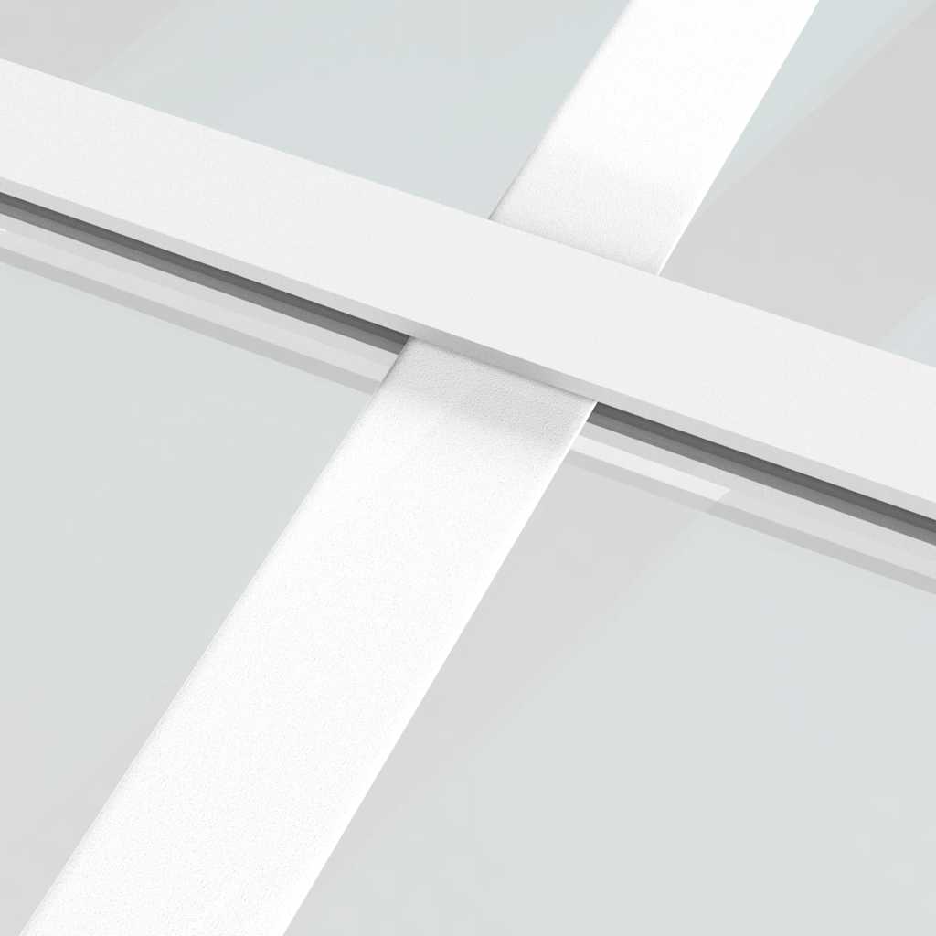 skydedør 90x205 cm hærdet glas og aluminium hvid