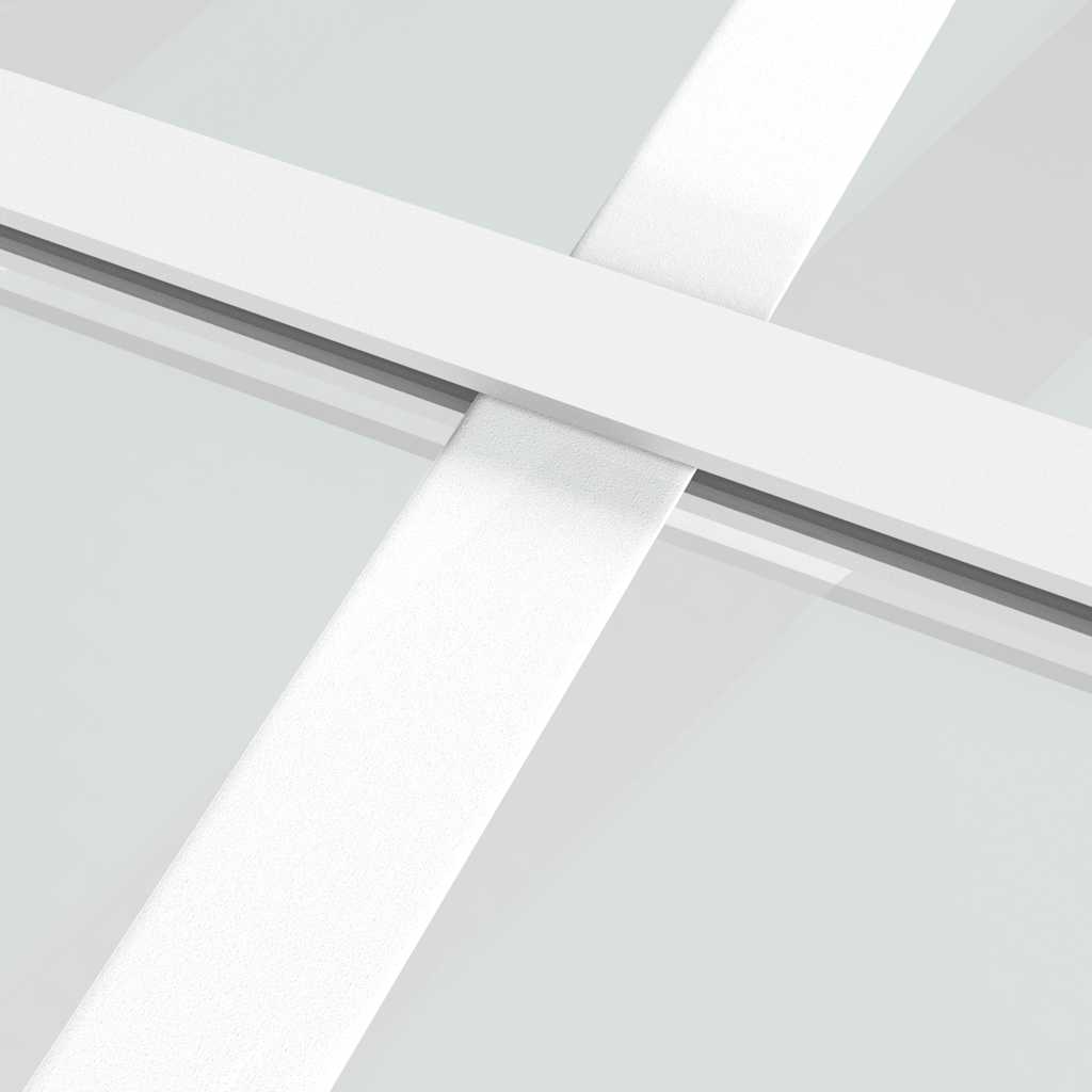 skydedør 102,5x205 cm hærdet matteret glas og aluminium hvid