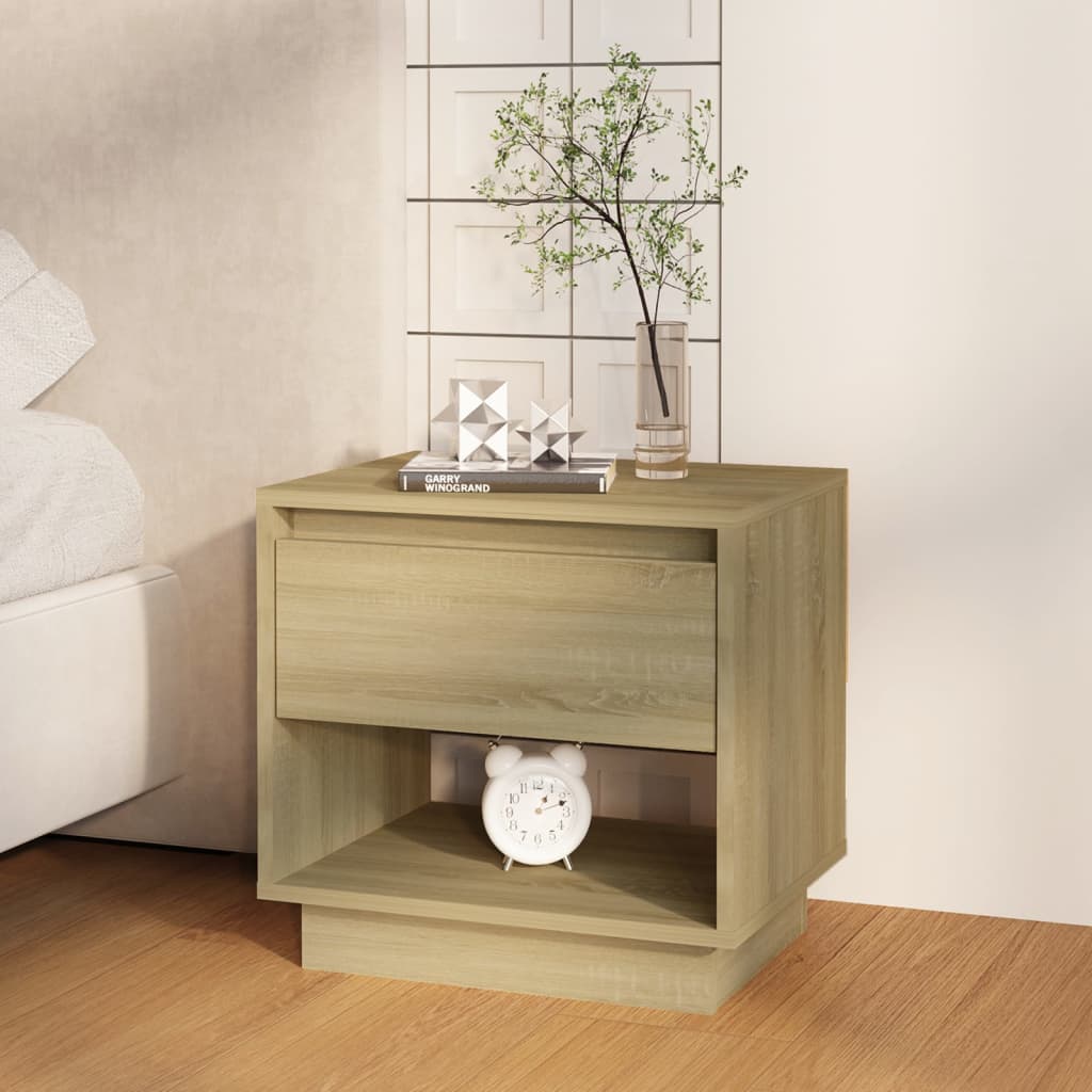 sengebord 45x34x44 cm konstrueret træ sonoma-eg