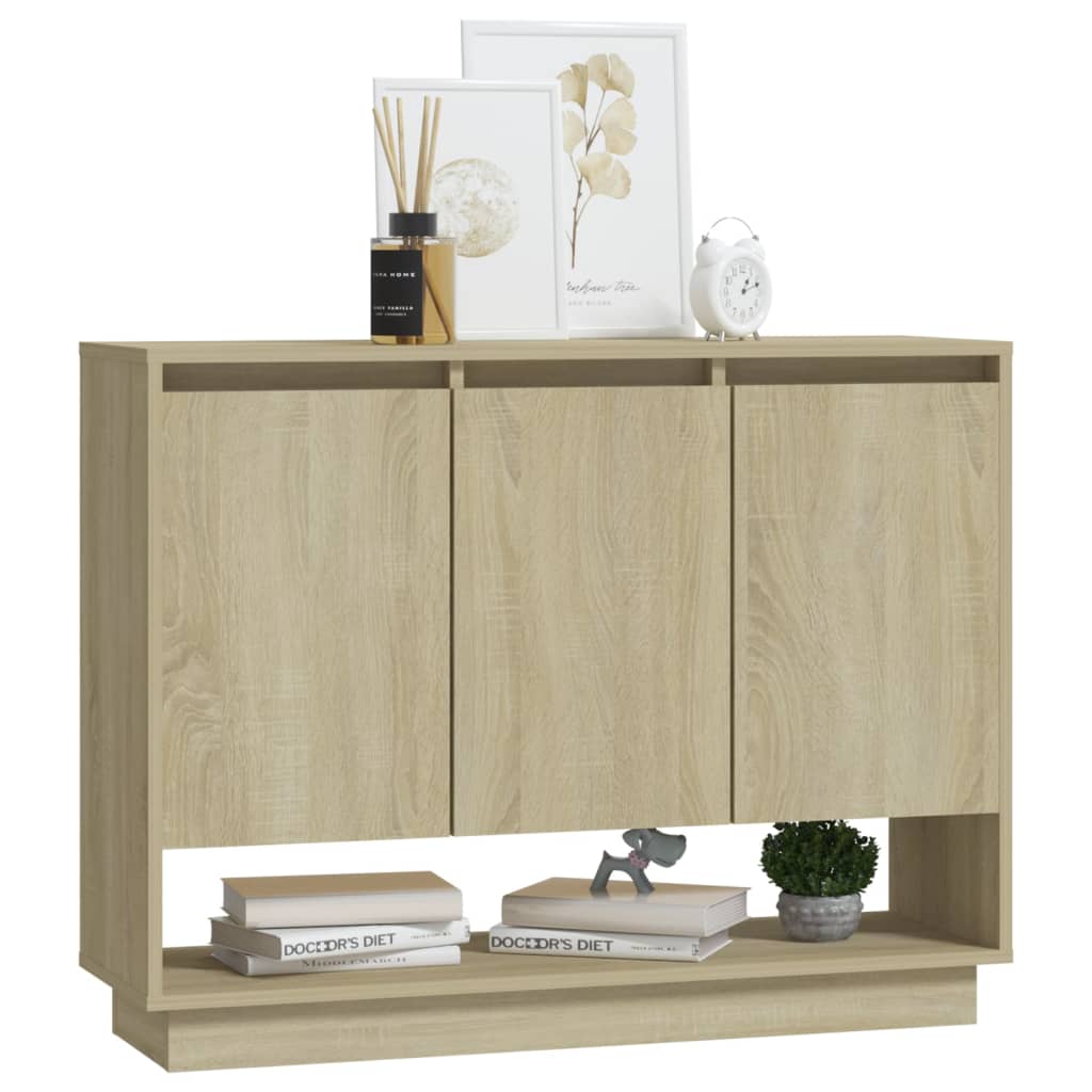 skænk 97x31x75 cm konstrueret træ sonoma-eg