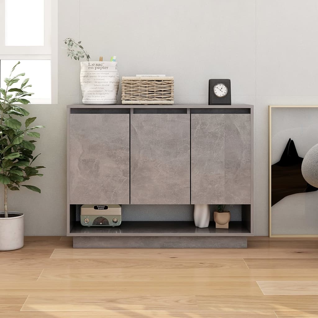 skænk 97x31x75 cm konstrueret træ betongrå