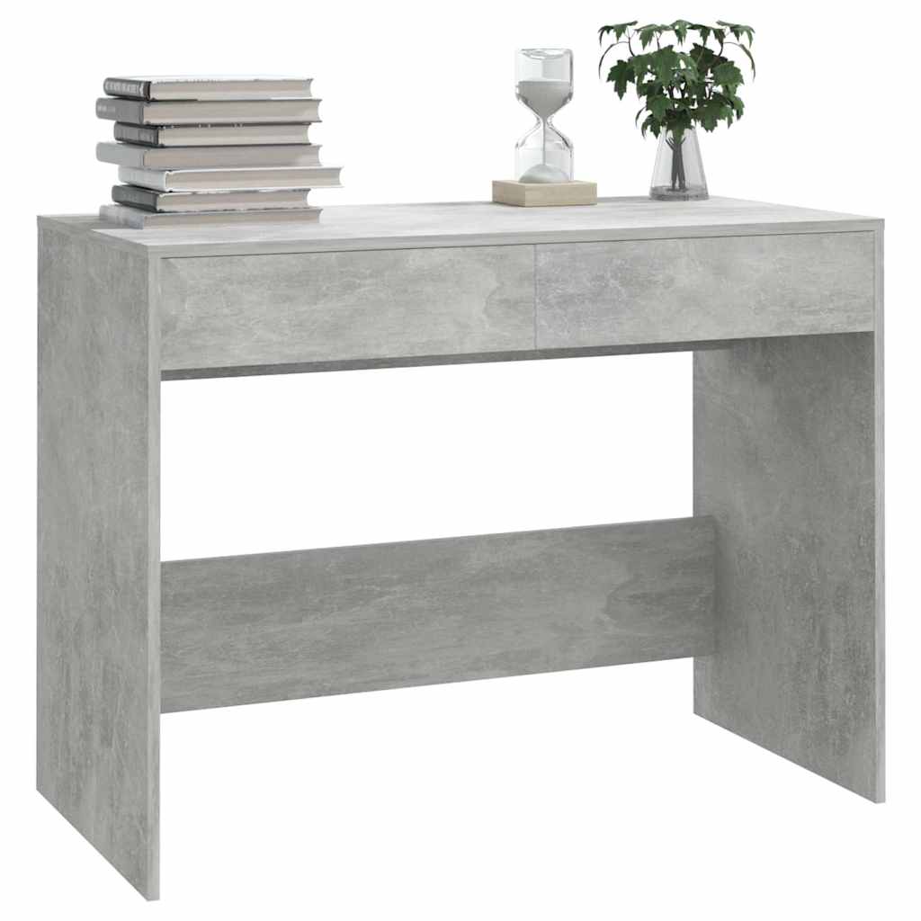 skrivebord 101x50x76,5 cm konstrueret træ betongrå
