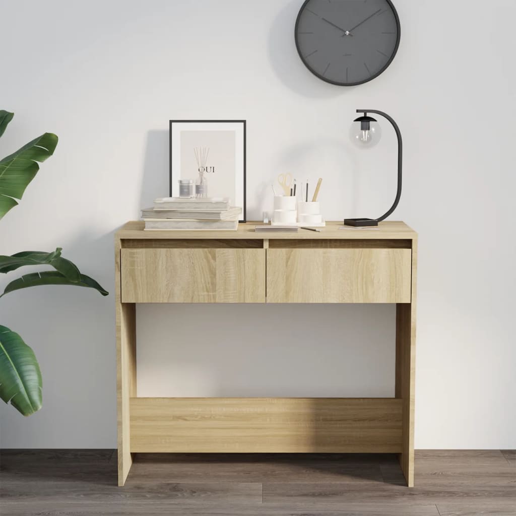 konsolbord 89x41x76,5 cm konstrueret træ sonoma-eg