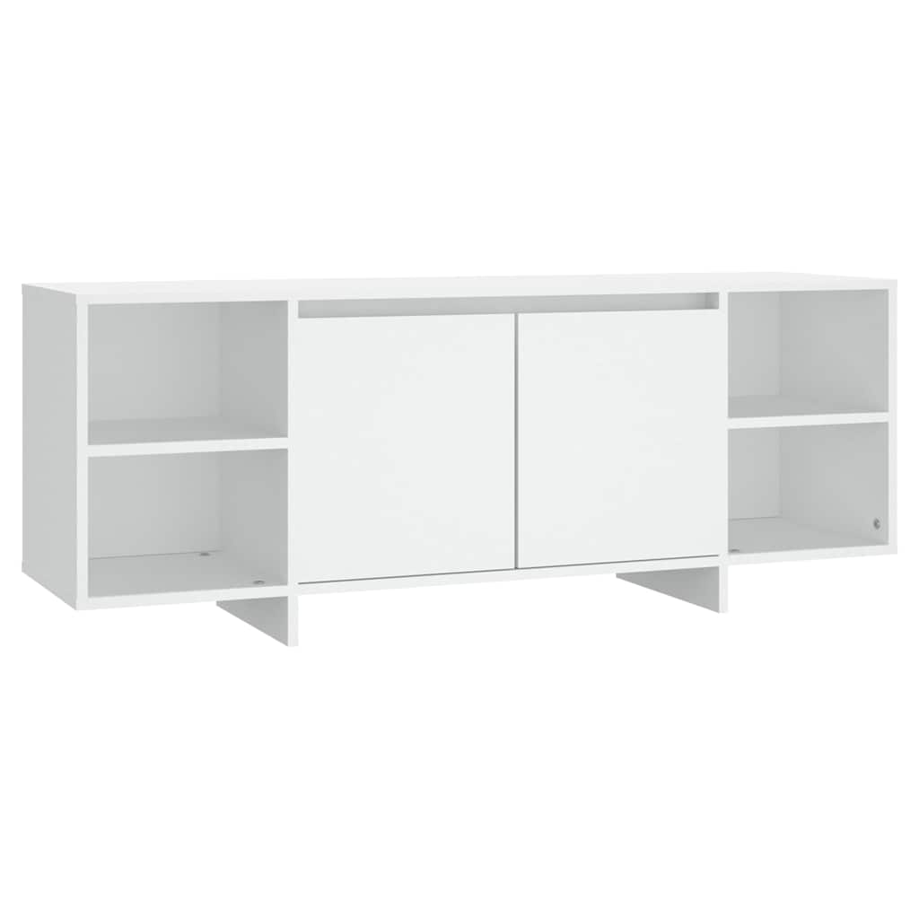 tv-bord 130x35x50 cm konstrueret træ hvid