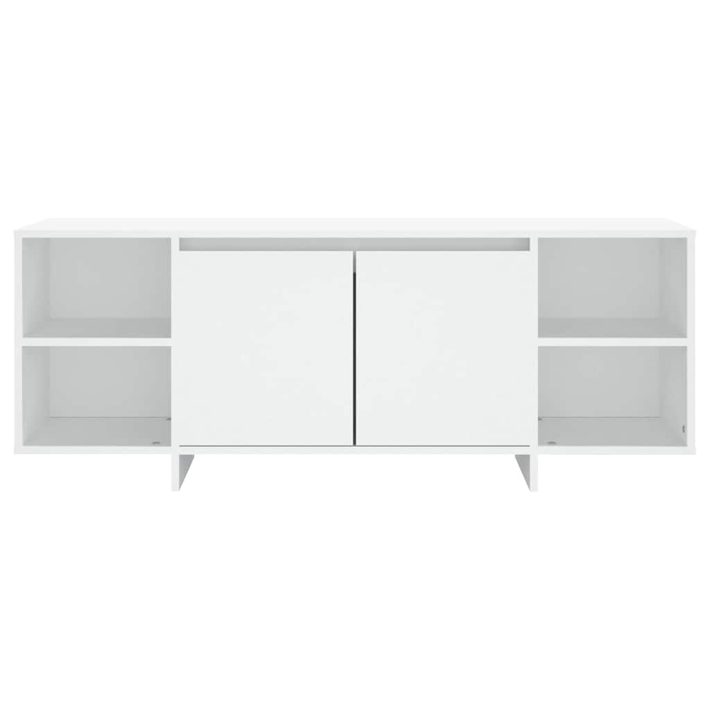 tv-bord 130x35x50 cm konstrueret træ hvid