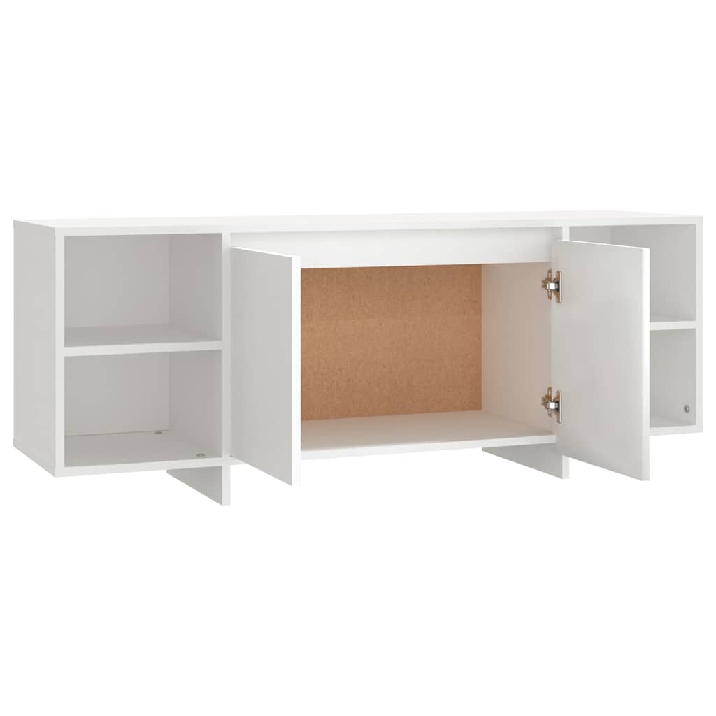 tv-bord 130x35x50 cm konstrueret træ hvid