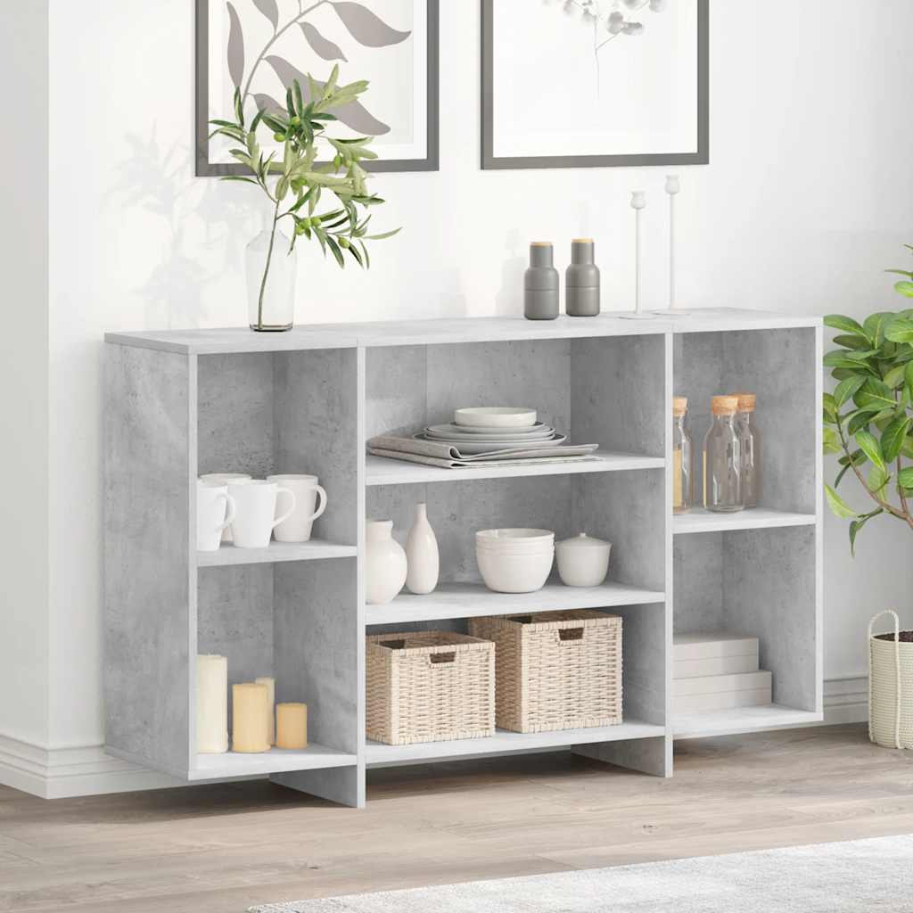 skænk 120x30x75 cm konstrueret træ betongrå