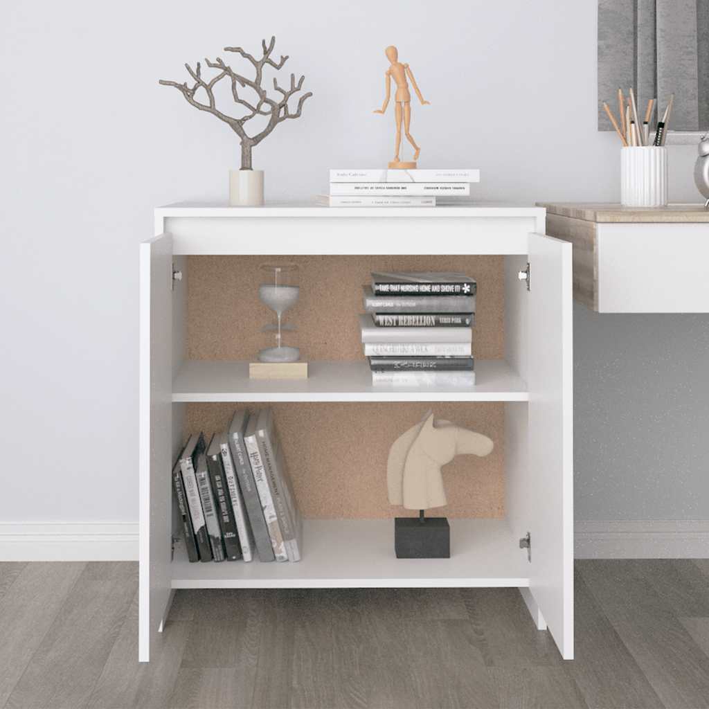 skænk 70x41x75 cm konstrueret træ hvid