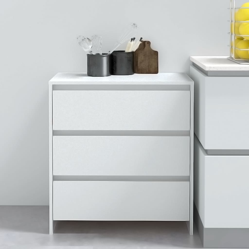 skænk 70x41x75 cm konstrueret træ hvid