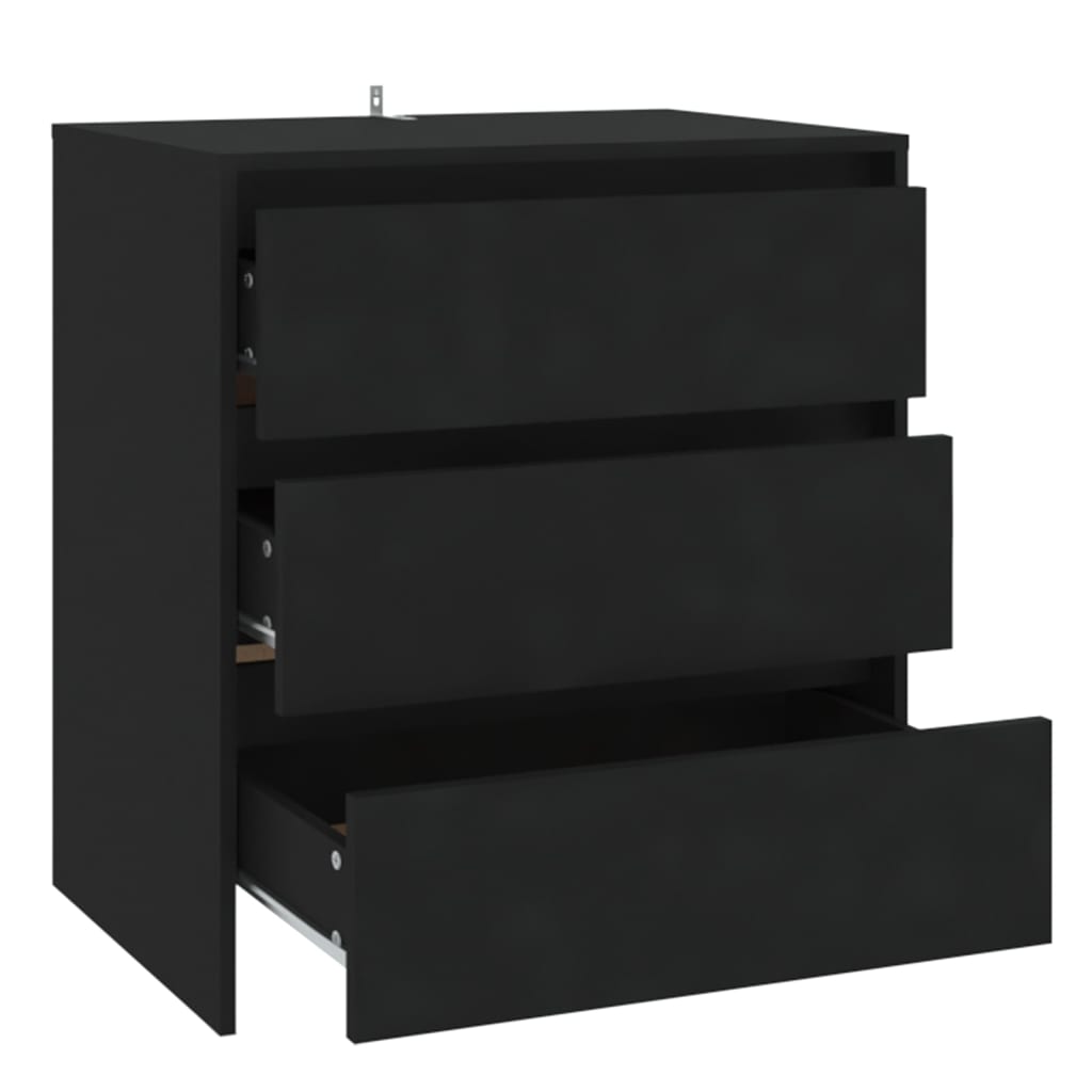 skænk 70x41x75 cm konstrueret træ sort