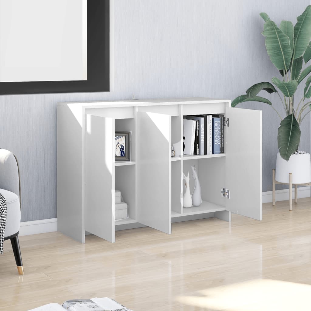 skænk 102x33x75 cm konstrueret træ hvid