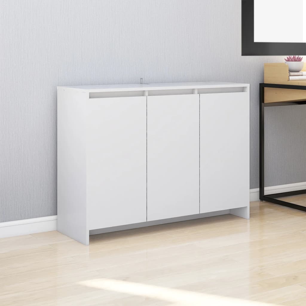 skænk 102x33x75 cm konstrueret træ hvid