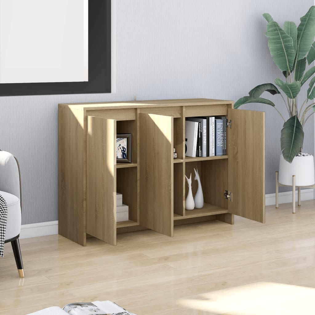 skænk 102x33x75 cm konstrueret træ sonoma-eg