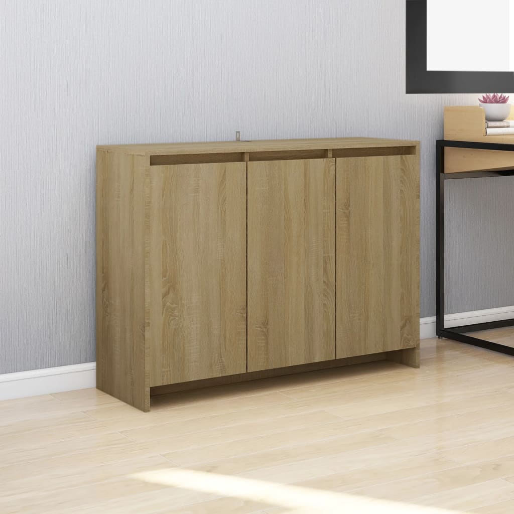 skænk 102x33x75 cm konstrueret træ sonoma-eg