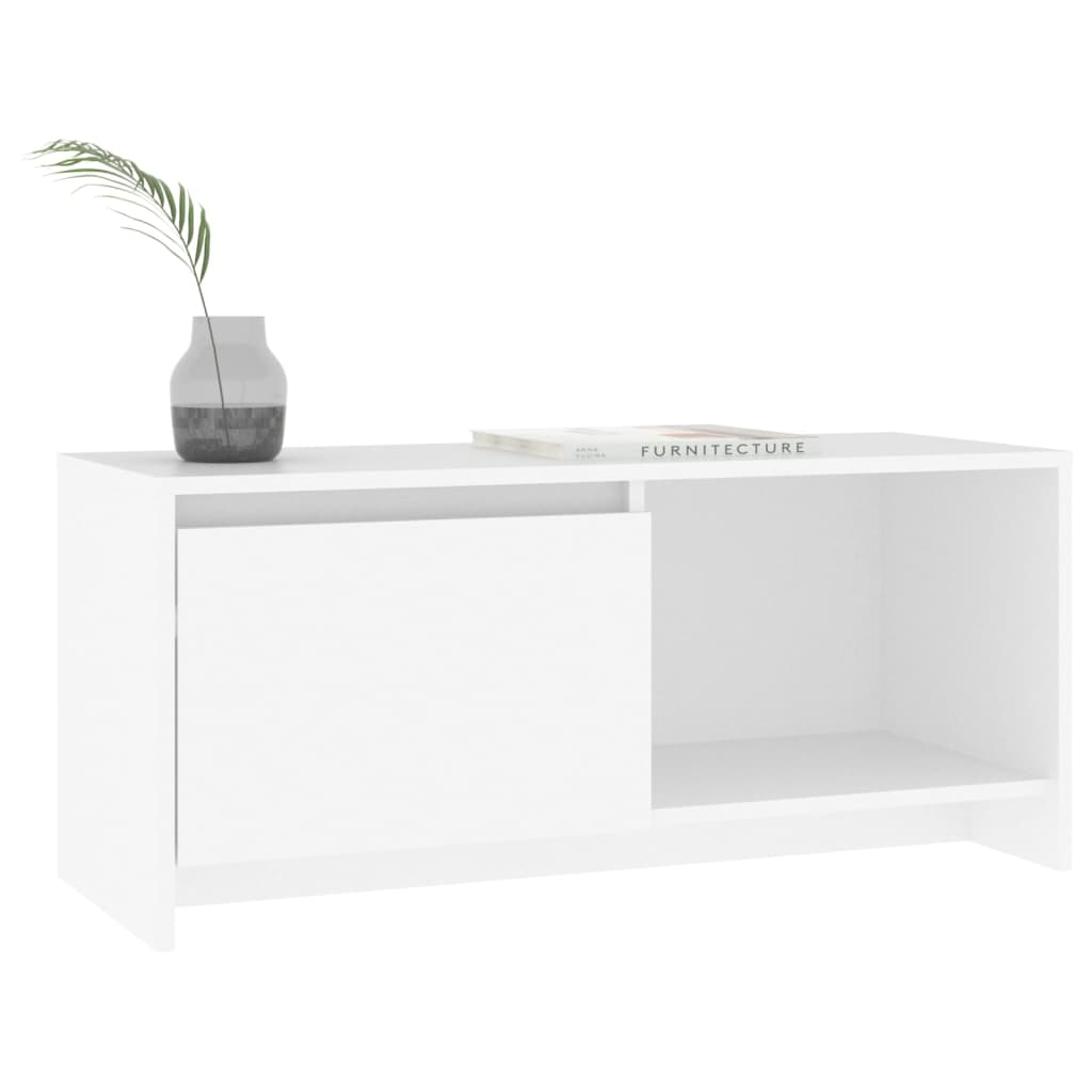 tv-bord 90x35x40 cm konstrueret træ hvid