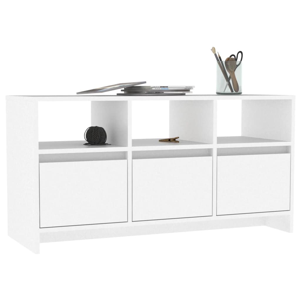 tv-bord 102x37,5x52,5 cm konstrueret træ hvid