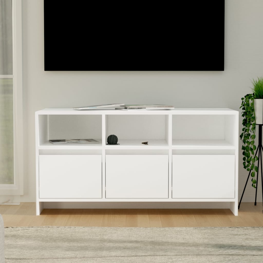 tv-bord 102x37,5x52,5 cm konstrueret træ hvid