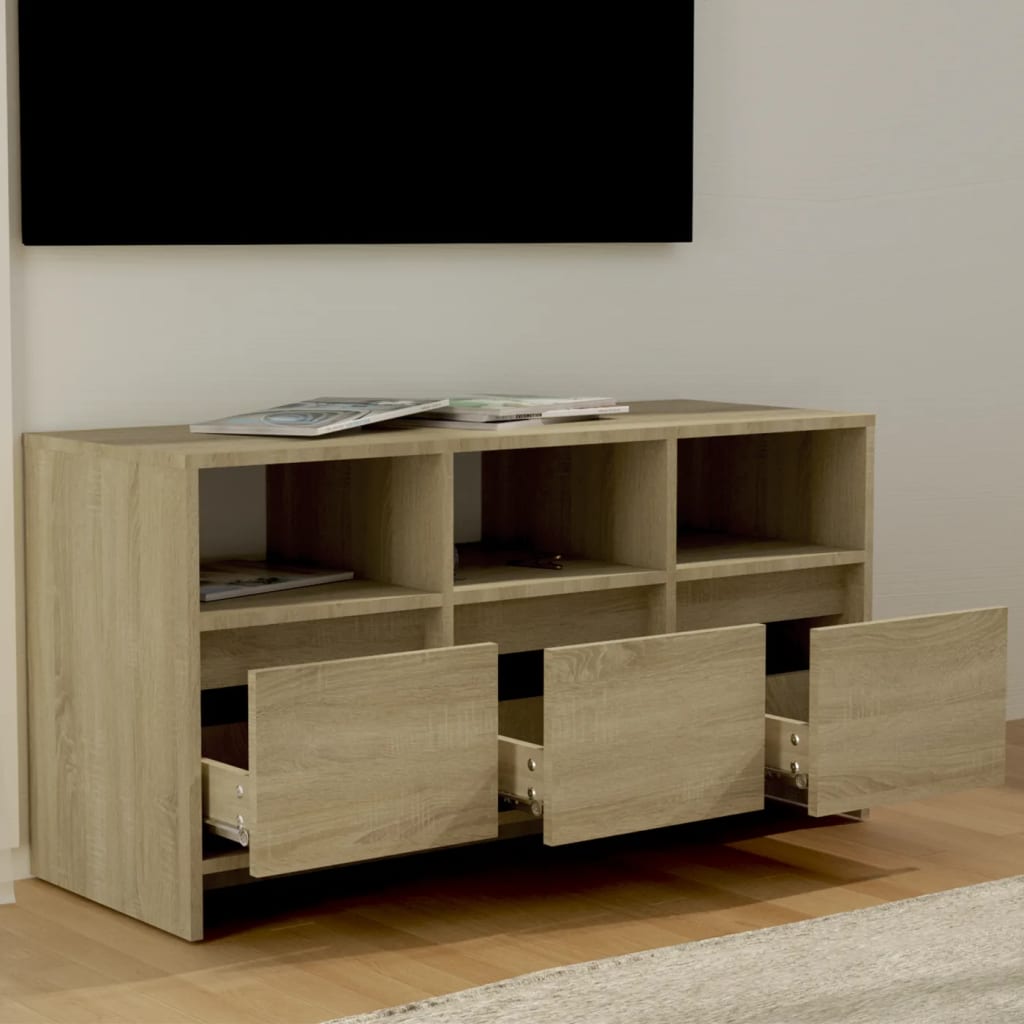 tv-bord 102x37,5x52,5 cm konstrueret træ sonoma-eg
