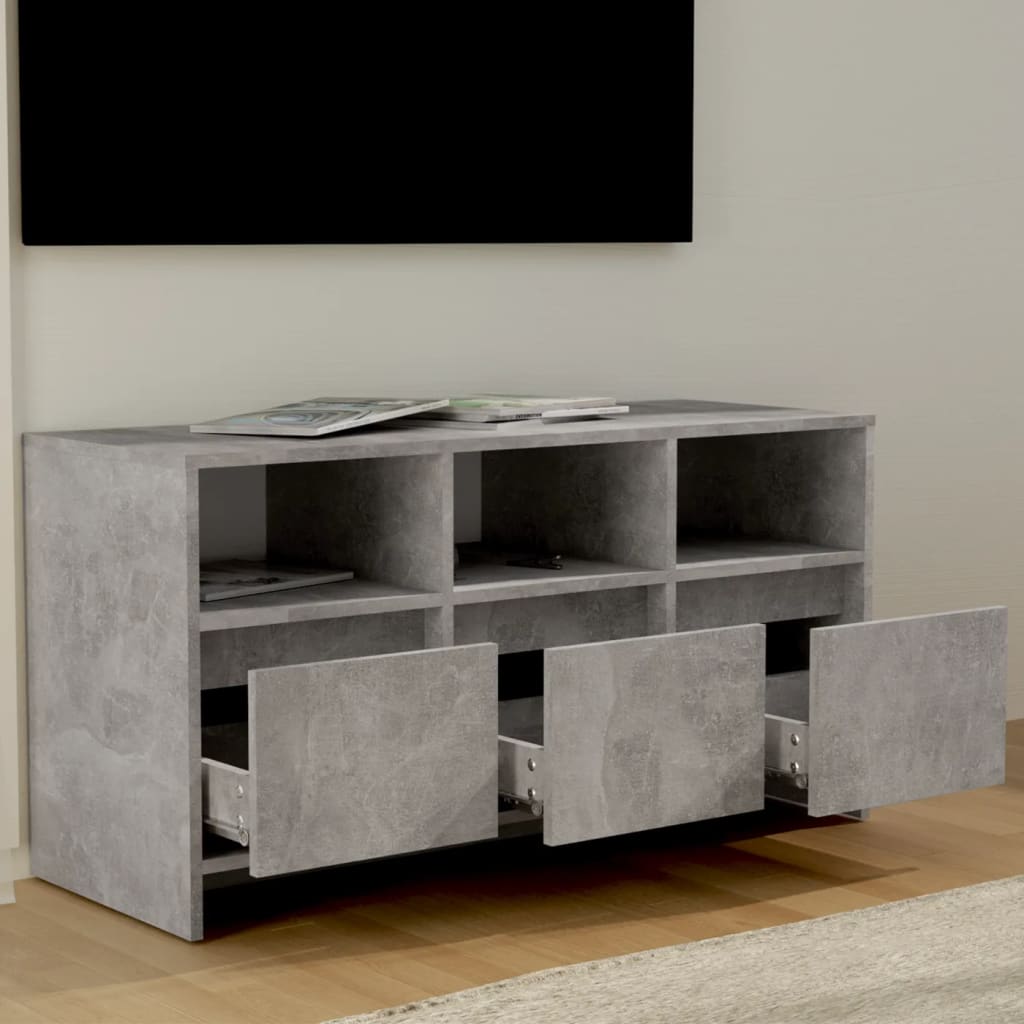 tv-bord 102x37,5x52,5 cm konstrueret træ betongrå