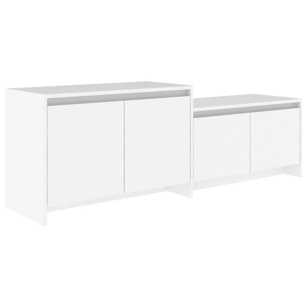 tv-bord 146,5x35x50 cm konstrueret træ hvid