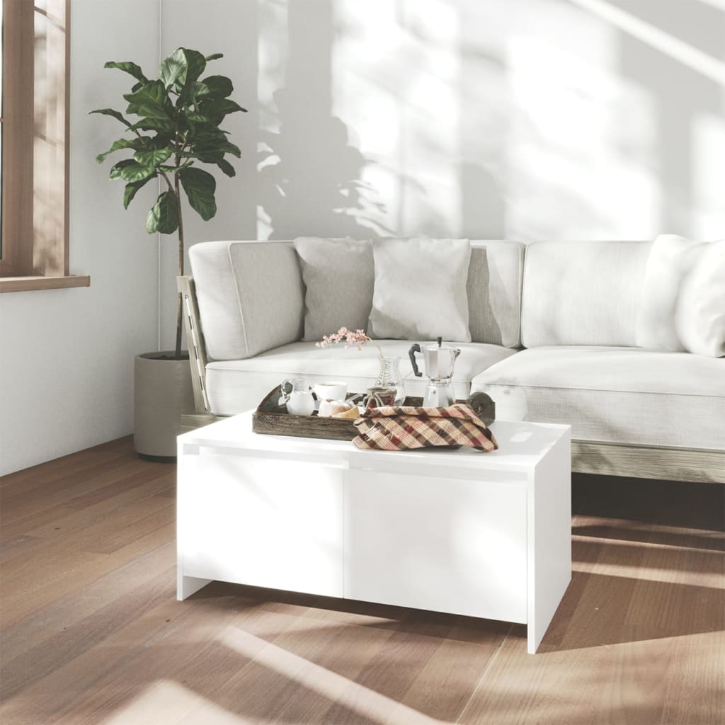 sofabord 90x50x41,5 cm konstrueret træ hvid
