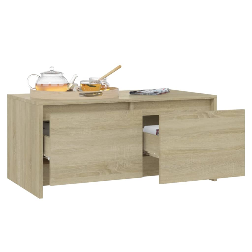 sofabord 90x50x41,5 cm konstrueret træ sonoma-eg