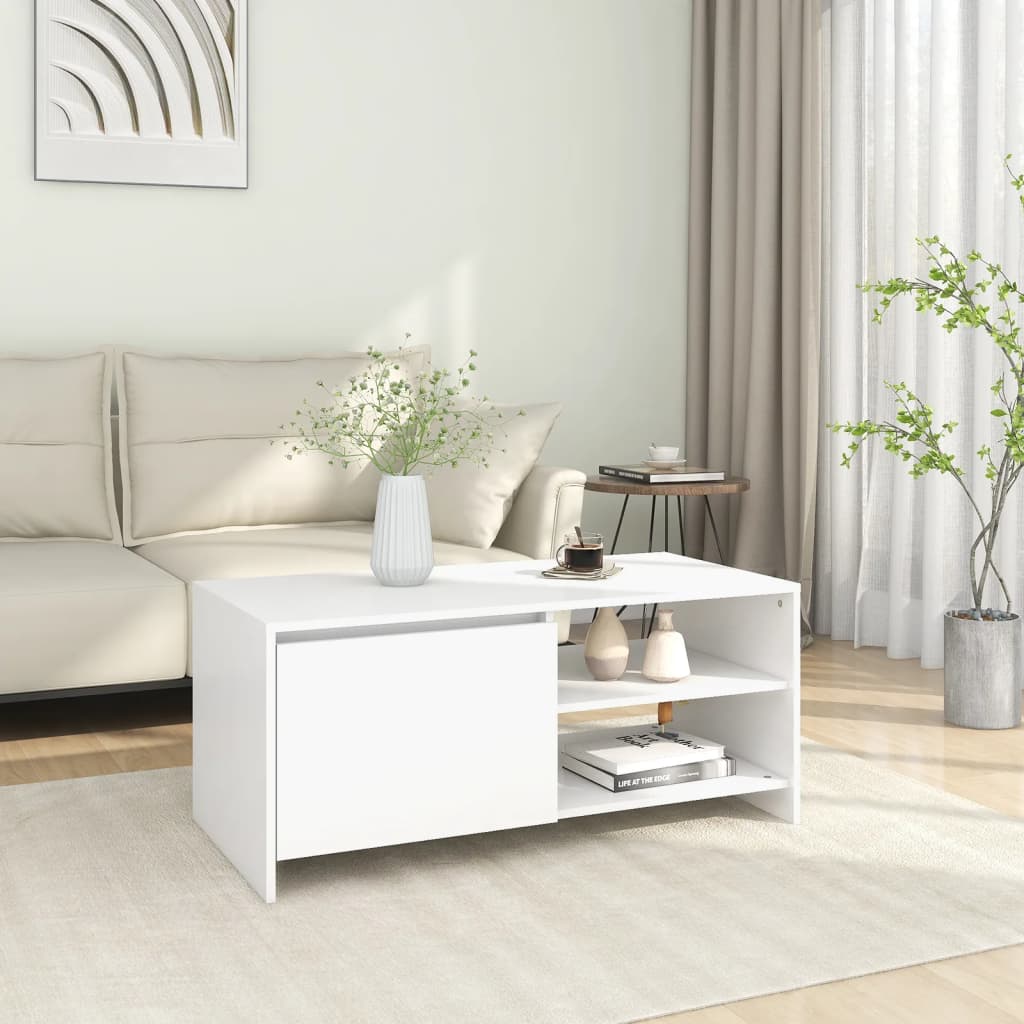 sofabord 102x50x45 cm konstrueret træ hvid
