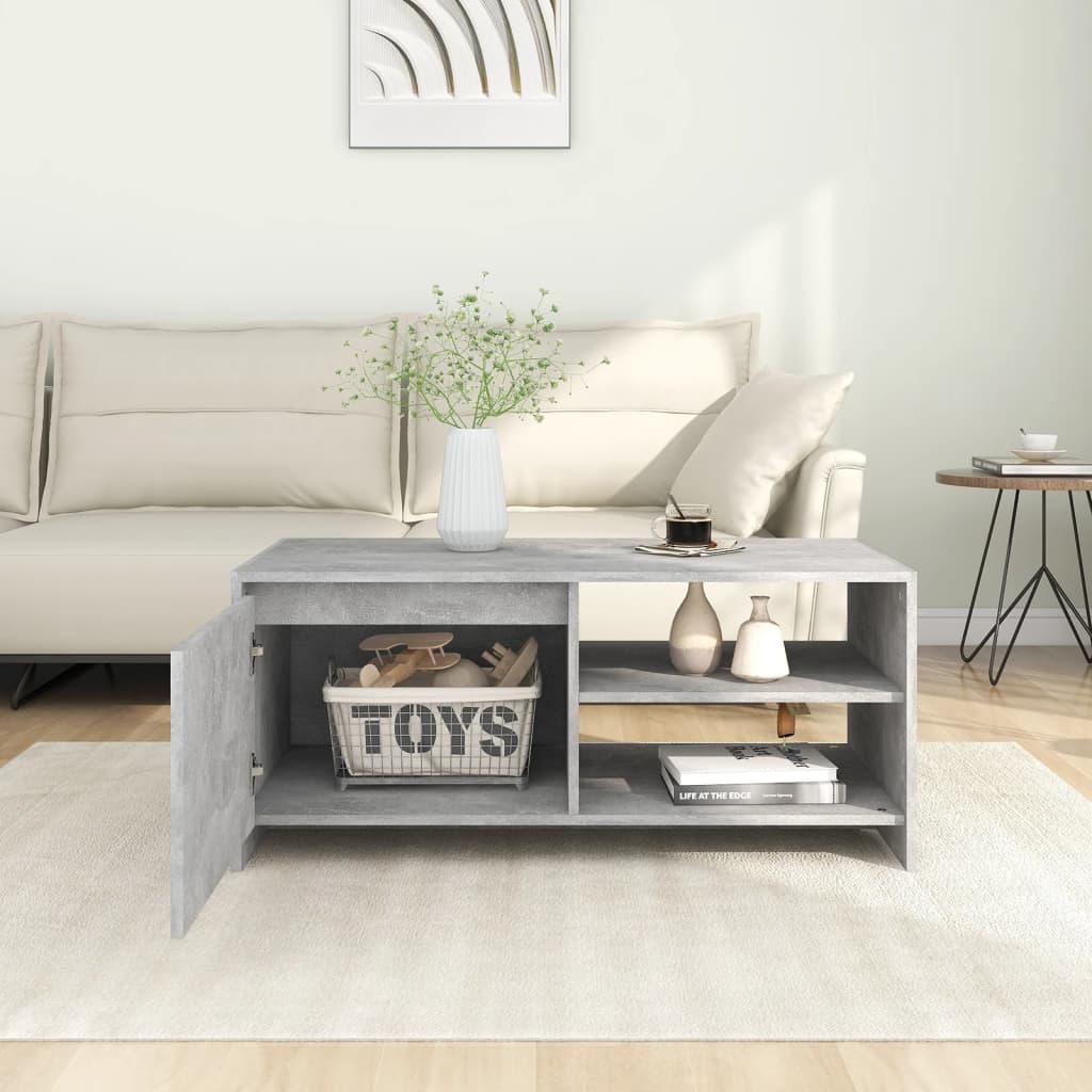 sofabord 102x50x45 cm konstrueret træ betongrå