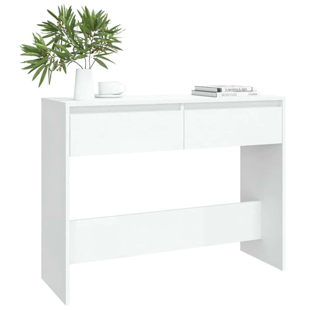 konsolbord 100x35x76,5 cm konstrueret træ hvid