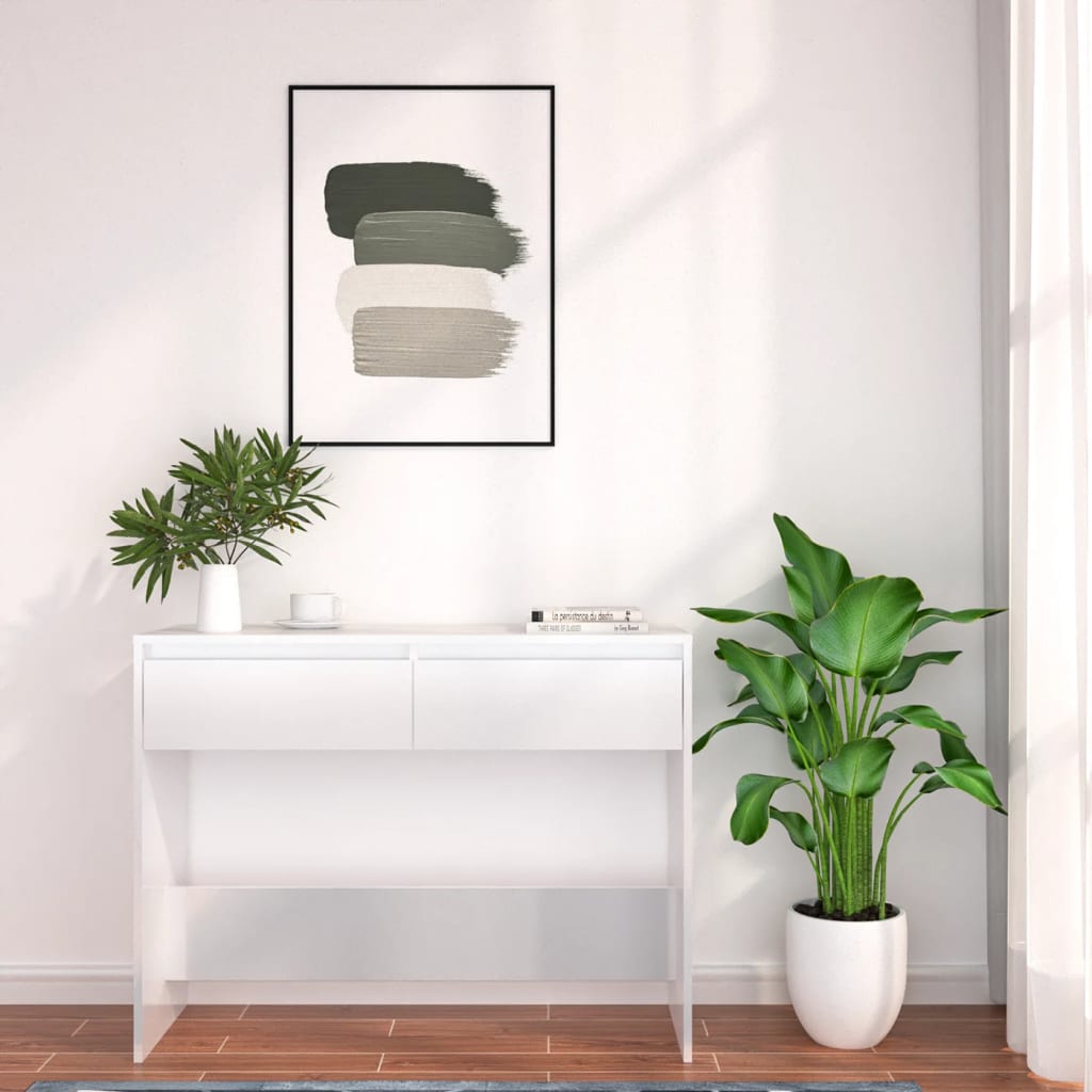 konsolbord 100x35x76,5 cm konstrueret træ hvid