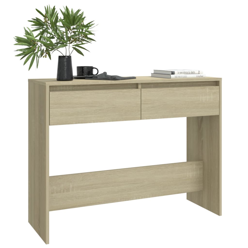konsolbord 100x35x76,5 cm konstrueret træ sonoma-eg