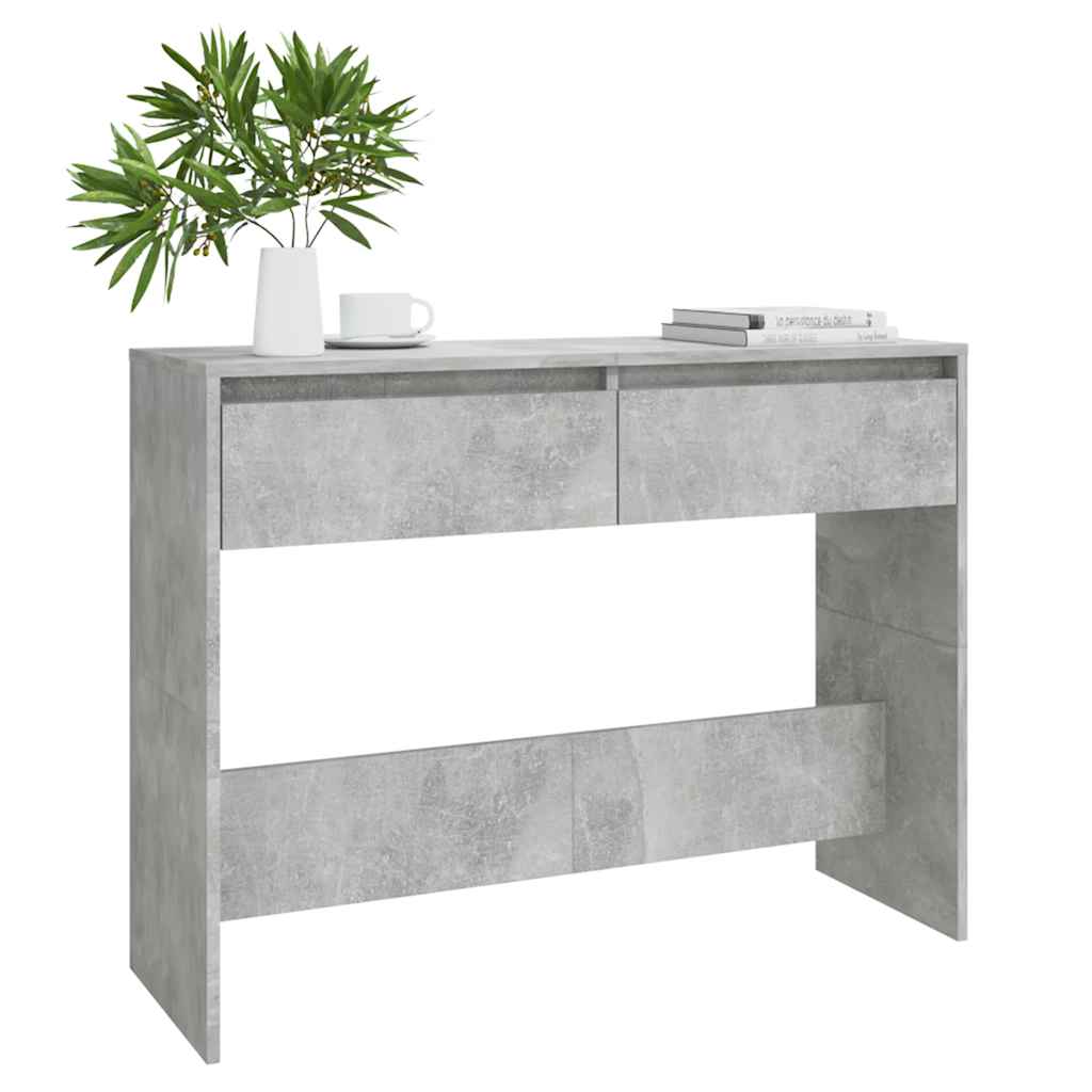 konsolbord 100x35x76,5 cm konstrueret træ betongrå