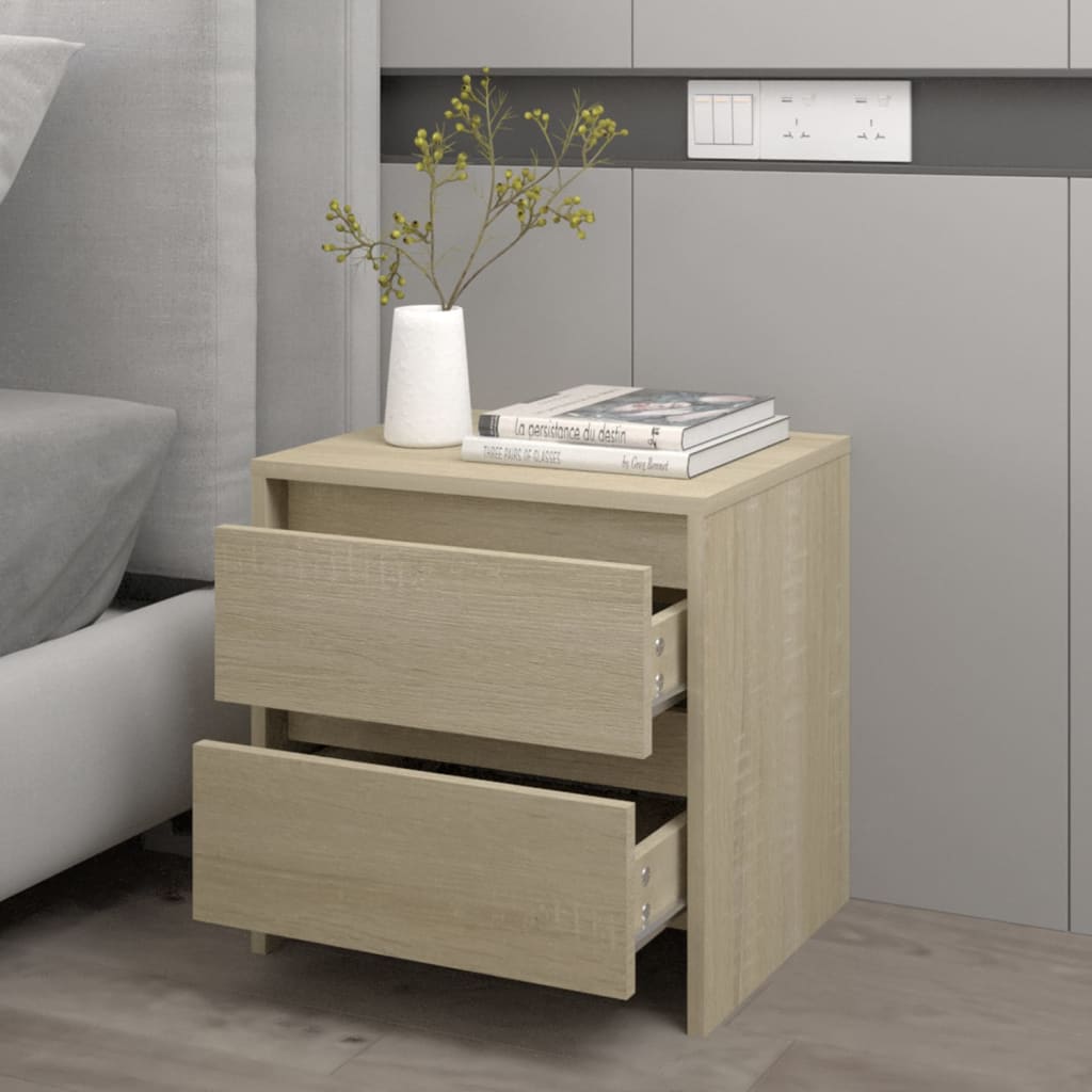 sengebord 45x34,5x44,5 cm konstrueret træ sonoma-eg