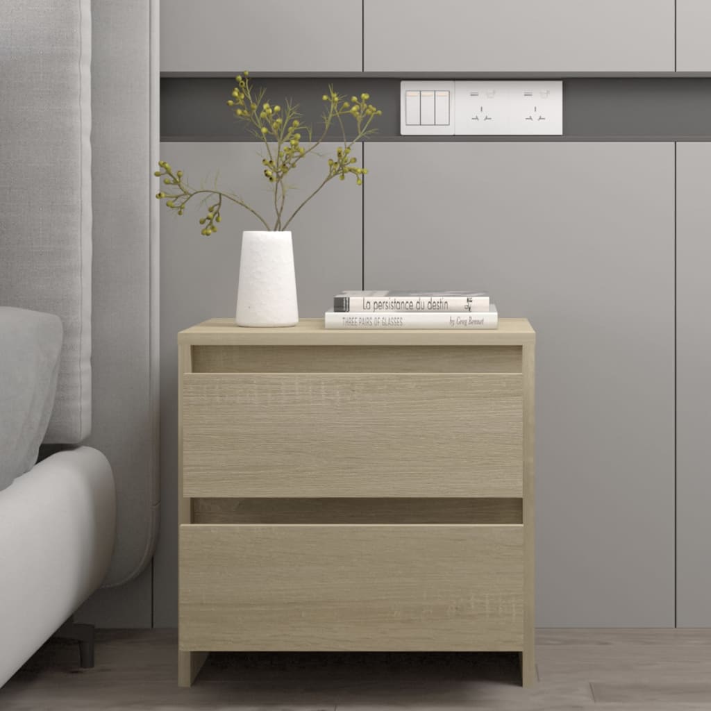 sengebord 45x34,5x44,5 cm konstrueret træ sonoma-eg