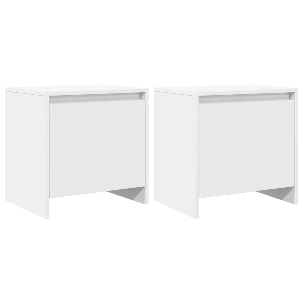 sengeborde 2 stk. 45x34x44,5 cm konstrueret træ hvid