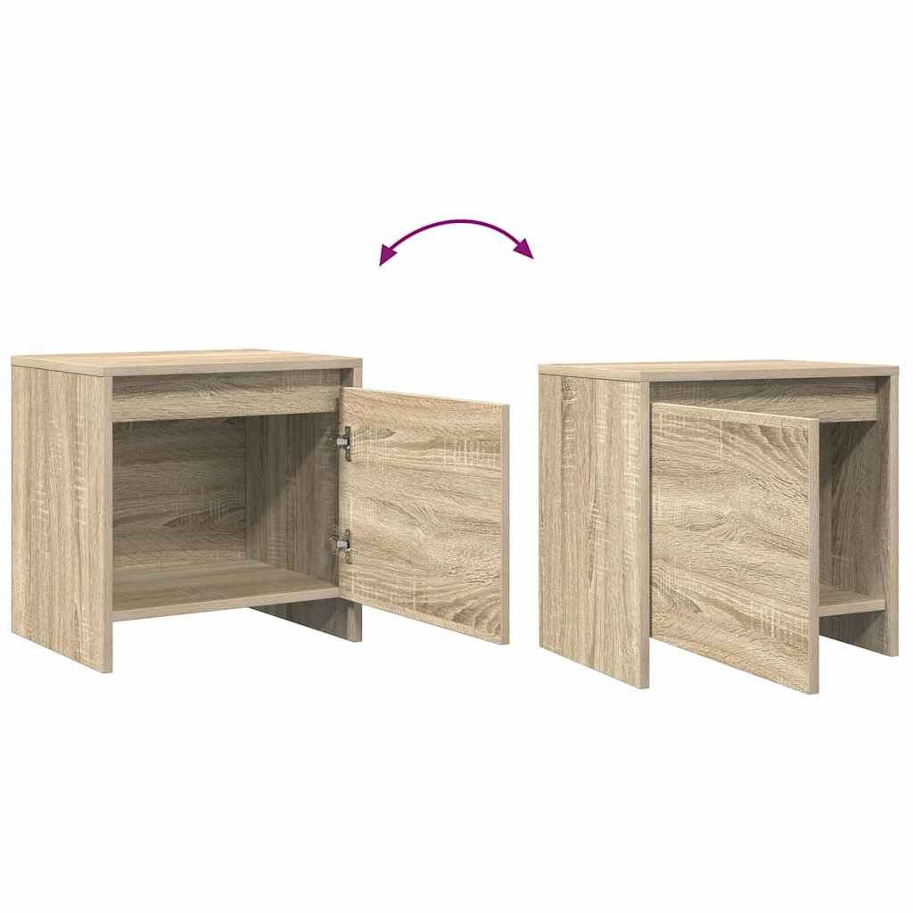 sengebord 45x34x44,5 cm konstrueret træ sonoma-eg