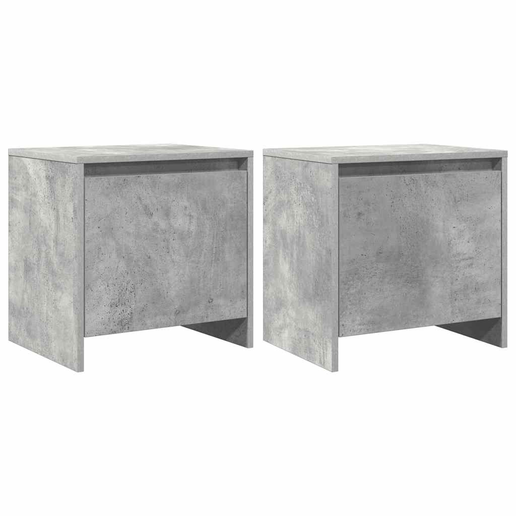 sengeborde 2 stk. 45x34x44,5 cm konstrueret træ betongrå