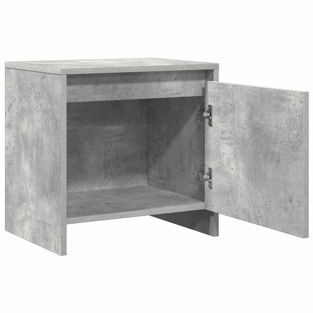 sengeborde 2 stk. 45x34x44,5 cm konstrueret træ betongrå