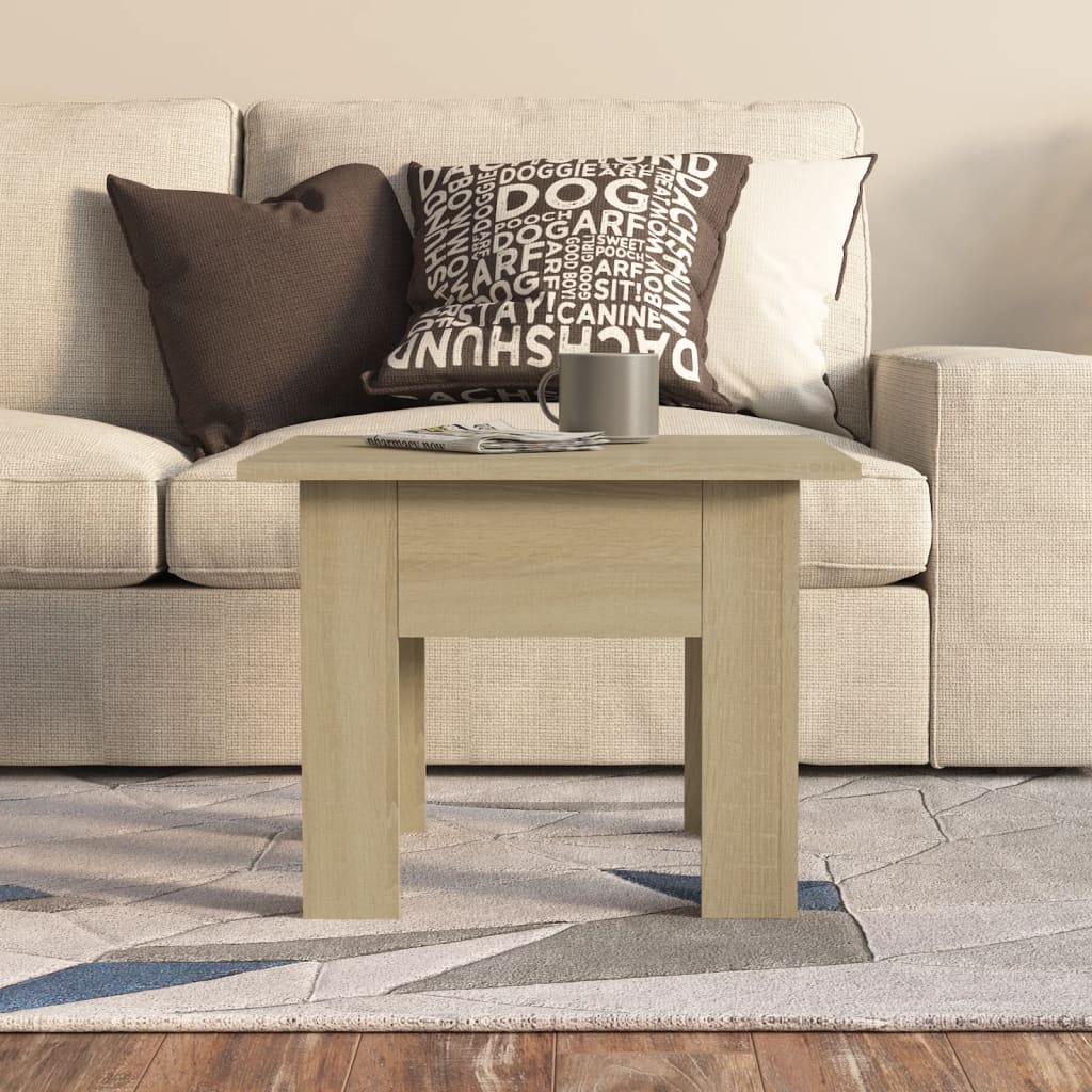 sofabord 55x55x42 cm konstrueret træ sonoma-eg
