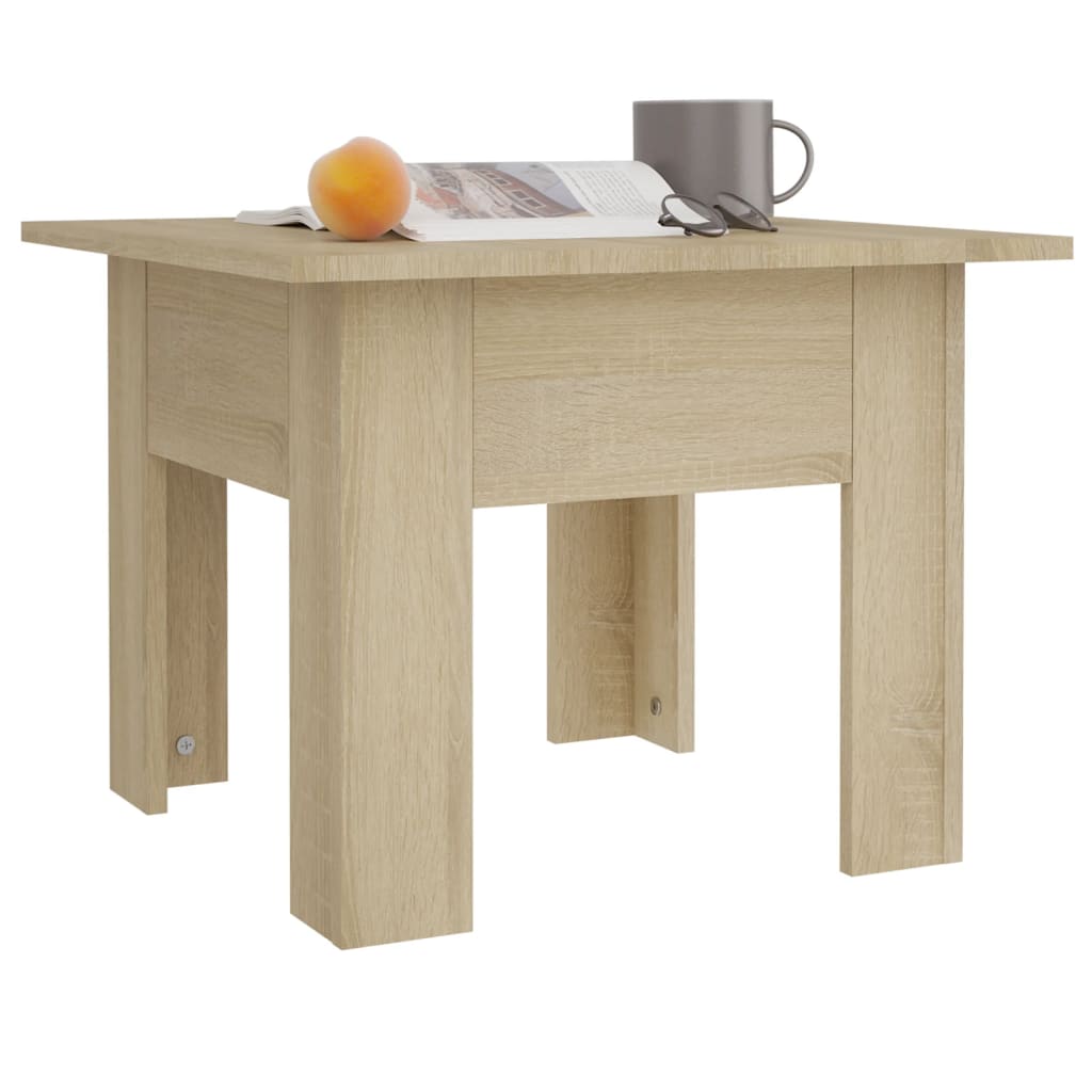 sofabord 55x55x42 cm konstrueret træ sonoma-eg