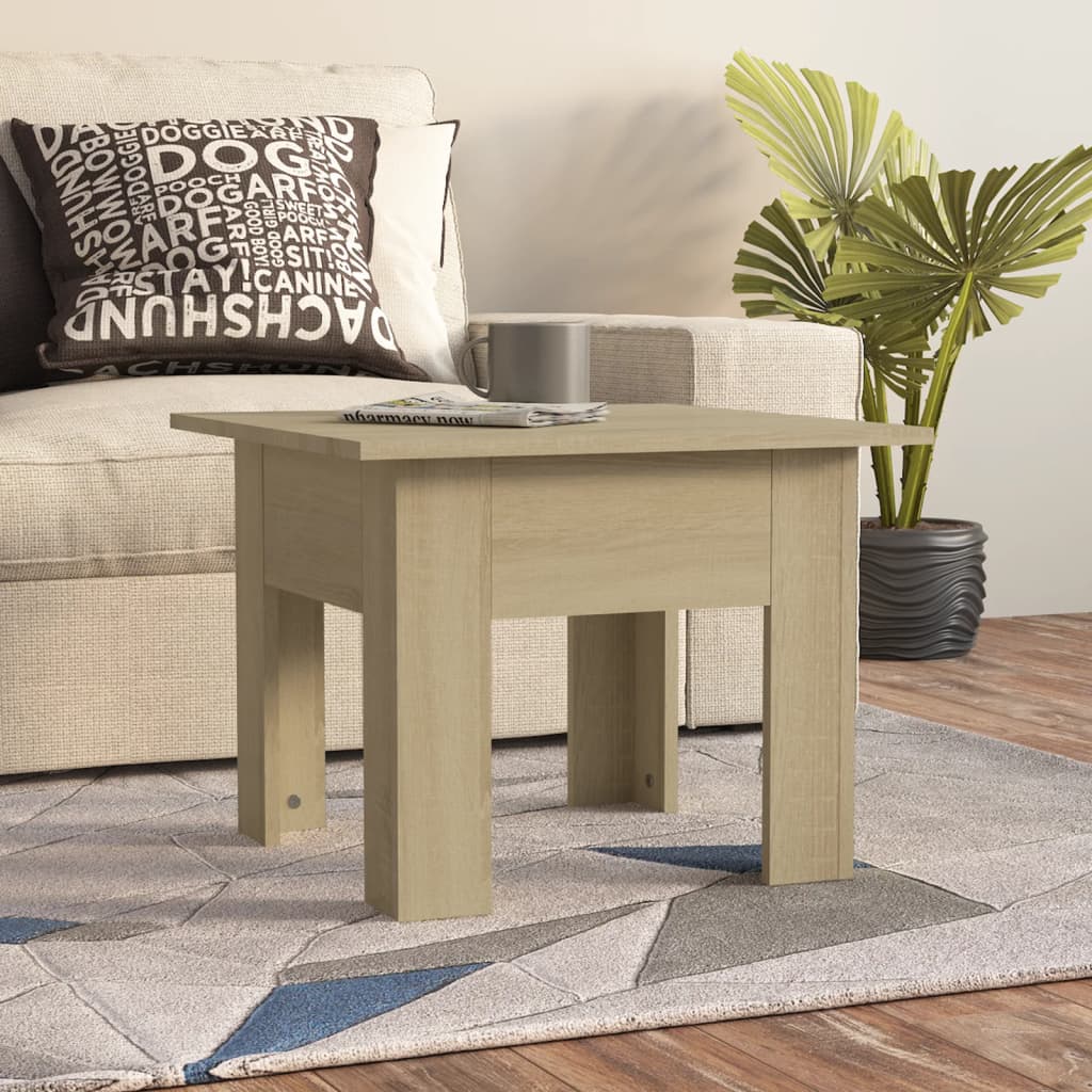sofabord 55x55x42 cm konstrueret træ sonoma-eg